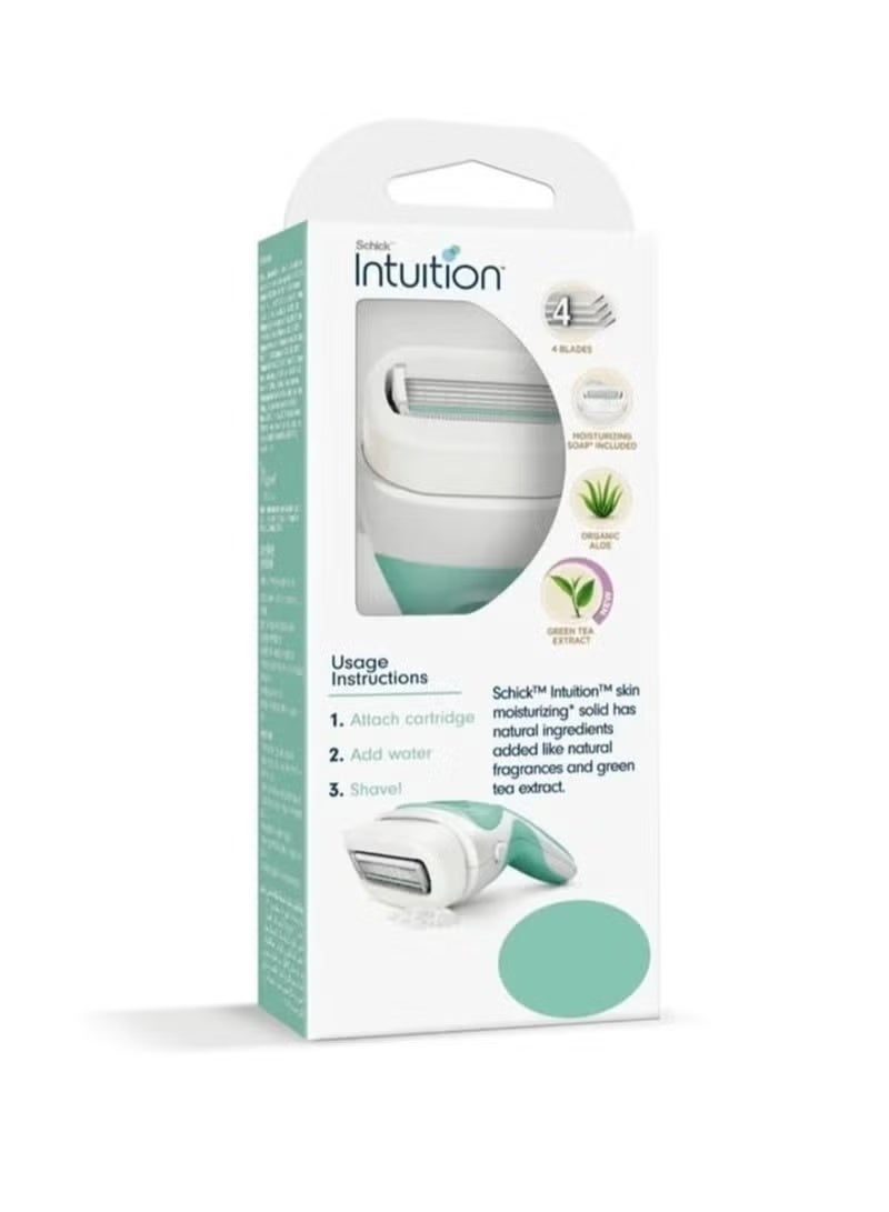 schick Intuition Sensitive Care Razor With Blade Set Green - Image 4