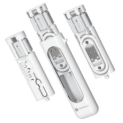 Snapcase 4 60W Multifunctional Fast Charging Data Cable Transparent Kit, Conversion Set USB A & Type C to Male Micro/Type C/Lightning, Data Transfer, Sim Storage, Sim Eject Pin,Pocket Size