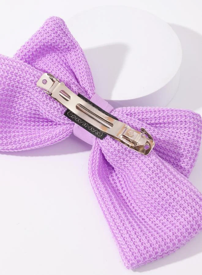 Take Two Purple Bow Hair Clip