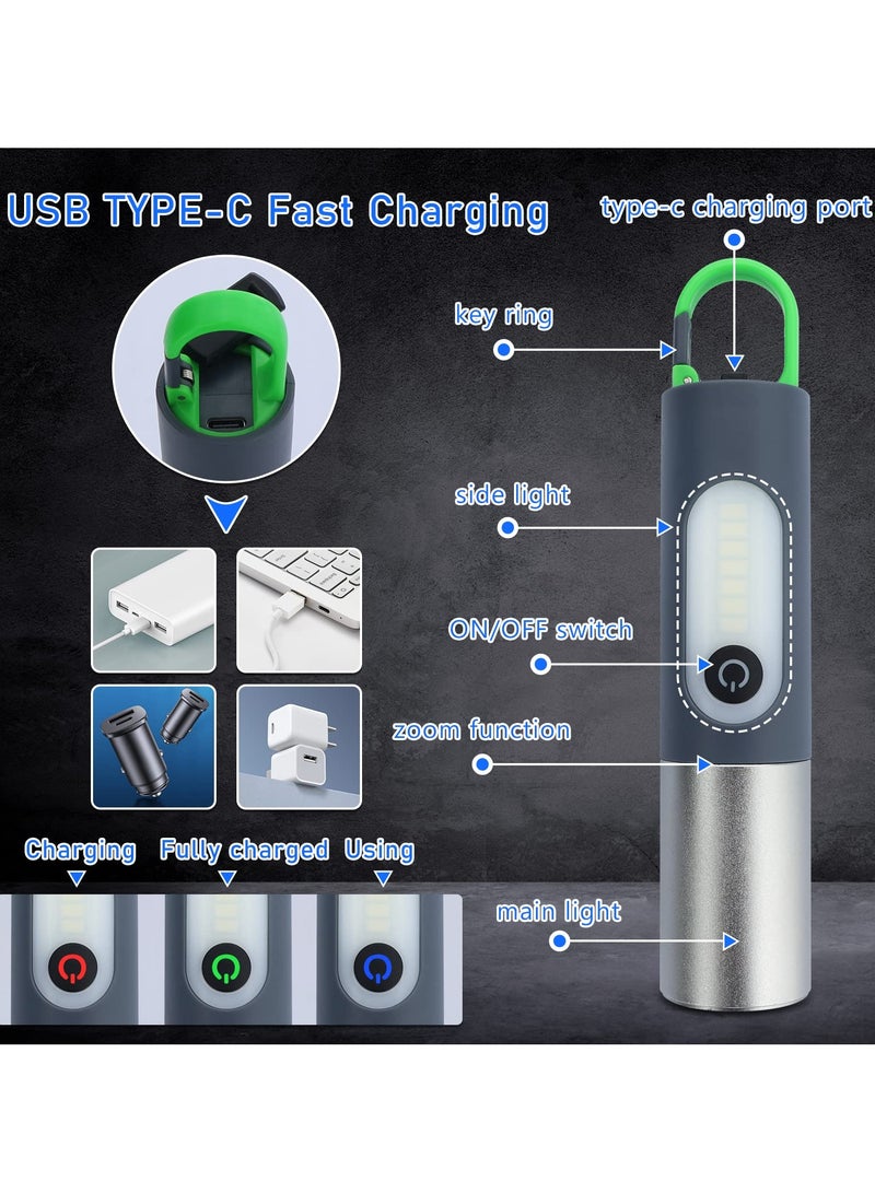 LED Flashlight, Rechargeable Flashlight with IP4X Waterproof  Type-C Charging Cable High Lumens 4 Modes Zoomable Flashlight for Camping, Outdoors, Emergencies, Home Use, etc - Image 4