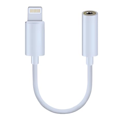 Monarch bizcom impex i-Phone 3.5mm Headphone Jack Adapter – Aux Audio Dongle for iPhone 14, 13, 12, 11, XS, XR, X, 8, 7 – Fully Compatible with All iOS Devices for Seamless Audio Connection (White)
