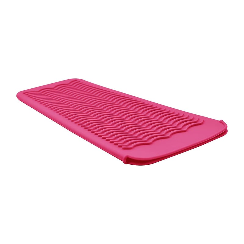Silicone Heat Resistant Travel Mat Pouch for Hair Styling Tools Hot Pink 1 Pack