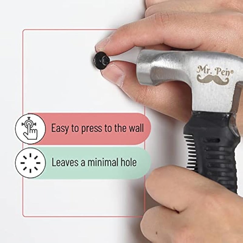 - Double Headed Picture Hanging Nails, 50 Pack, Black, Push Pins for Wall - Image 4