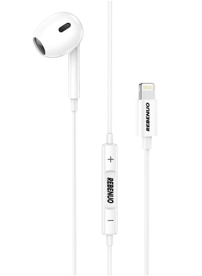REBENUO "REBENUO MONO HEADPHONES (White): Immerse Yourself in Premium Audio with Style and Comfort"  - Image 1