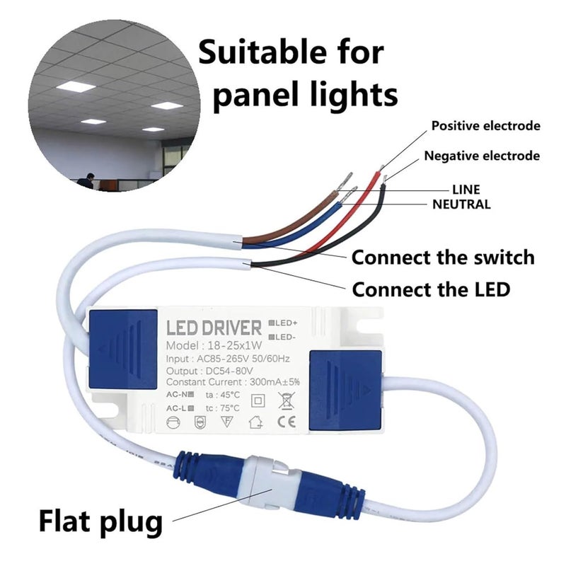 1pc LED Power Supply Driver 1W 3W 4W 7W 8W 12W 18W 25W 36W 300mA Lighting for LED Power Light Panel Light Downlight DIY(25-36W DC75-126V) - Image 3