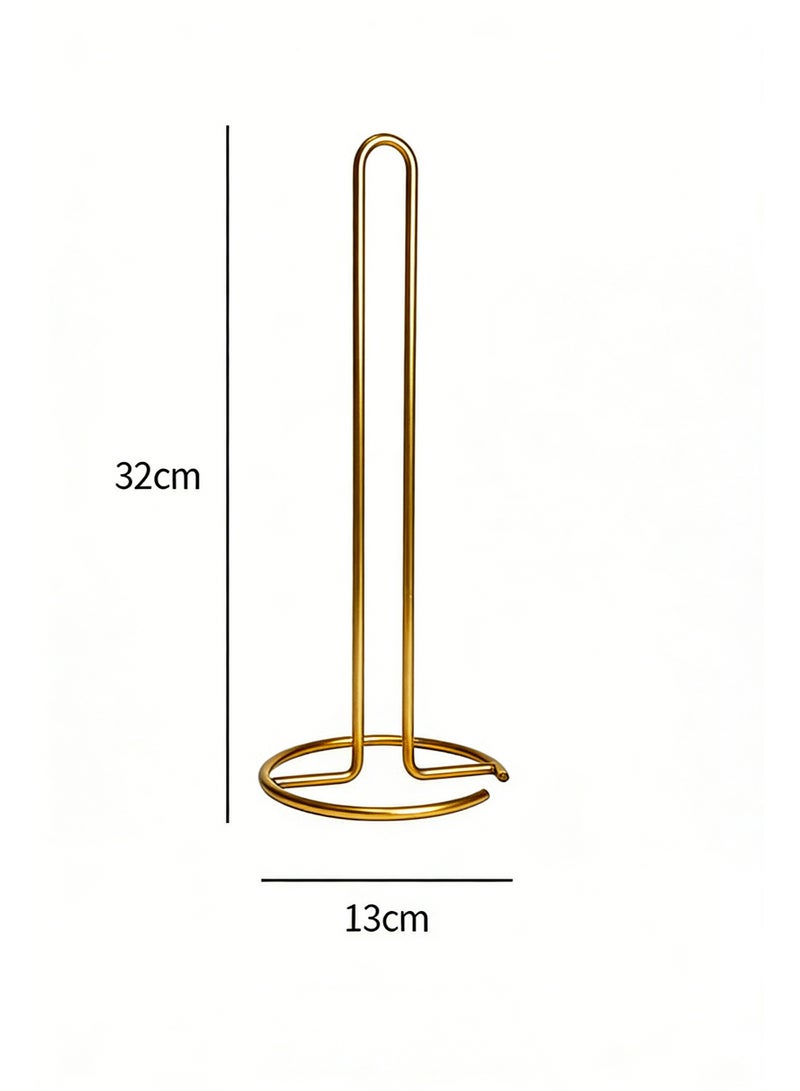Gold Paper Towel Holder Countertop, Kitchen Paper Towel Stand Holder for Kitchen Organization and Storage, Paper Towel Holders for Standard and Large Size Rolls - Image 5