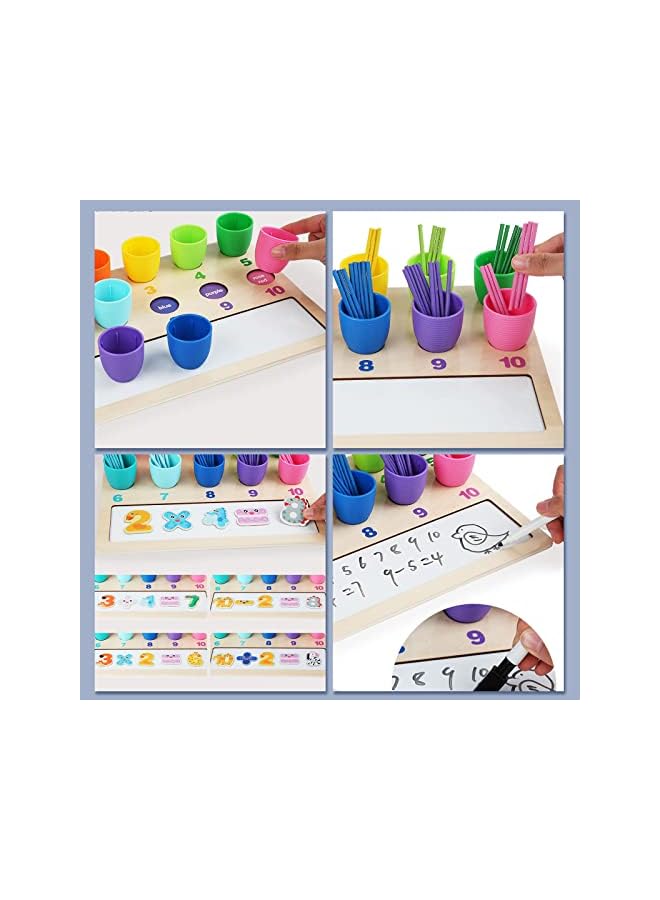 PROMASS Sticks Matching Games with Magnetic Number Cards Pen, Color Sorting Toys with Sorting Cups, Toddler Educational Montessori Toy for Math Learning, Gift for Kids Aged 3 4 5 Years Old Boys Girls - Image 3