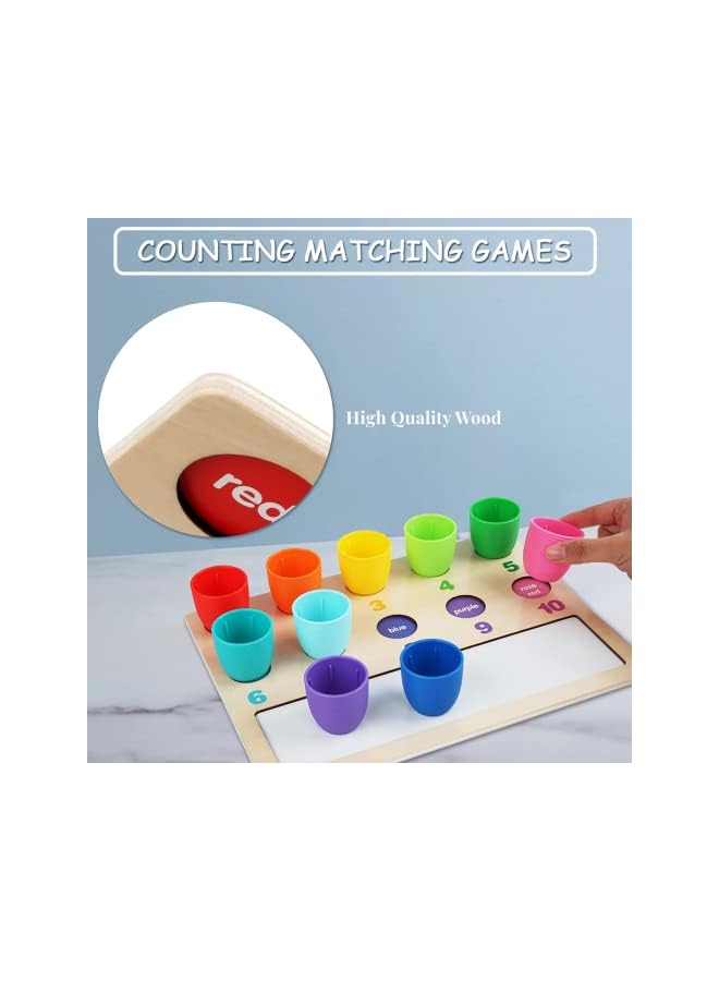PROMASS Sticks Matching Games with Magnetic Number Cards Pen, Color Sorting Toys with Sorting Cups, Toddler Educational Montessori Toy for Math Learning, Gift for Kids Aged 3 4 5 Years Old Boys Girls - Image 5
