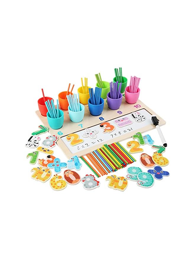 PROMASS Sticks Matching Games with Magnetic Number Cards Pen, Color Sorting Toys with Sorting Cups, Toddler Educational Montessori Toy for Math Learning, Gift for Kids Aged 3 4 5 Years Old Boys Girls - Image 2