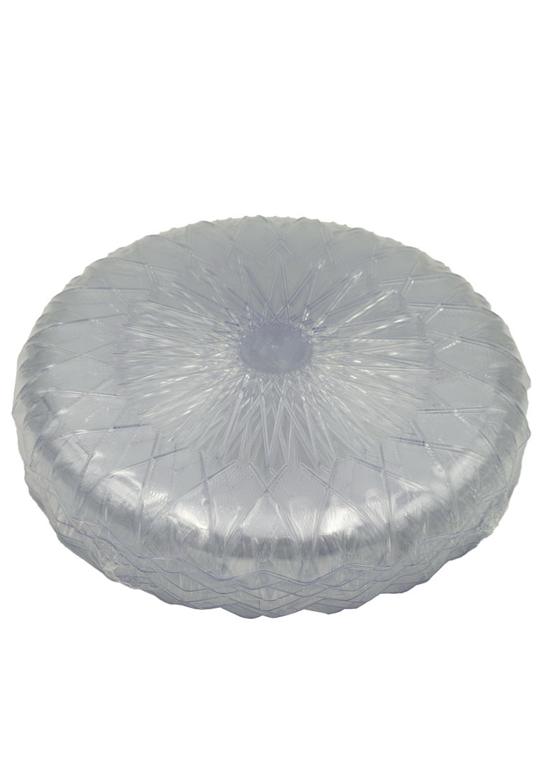 Ideal Pack Crystal-Look Plastic Plates – 30 cm | Clear Disposable Plates | 1 Kg Pack | Elegant & Durable Plastic Plates for Parties, Events, Buffets, and Catering - Image 2