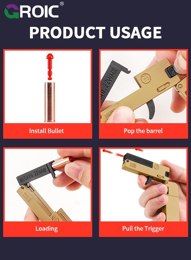 Folding Toy Pistol, Phone Model Hand Gun Toy, Card Gun with Soft Bullets Alloy Shooting Model Gun Toys, 1 Shell, 12 Soft Bullets, 1 target, Folding Blaster Toy Cool Gifts - Assassin Series