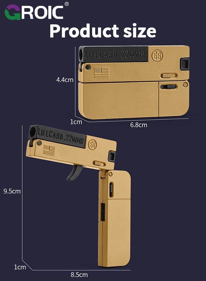 Folding Toy Pistol, Phone Model Hand Gun Toy, Card Gun with Soft Bullets Alloy Shooting Model Gun Toys, 1 Shell, 12 Soft Bullets, 1 target, Folding Blaster Toy Cool Gifts - Assassin Series