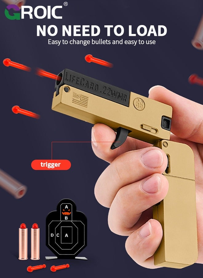 Folding Toy Pistol, Phone Model Hand Gun Toy, Card Gun with Soft Bullets Alloy Shooting Model Gun Toys, 1 Shell, 12 Soft Bullets, 1 target, Folding Blaster Toy Cool Gifts - Assassin Series