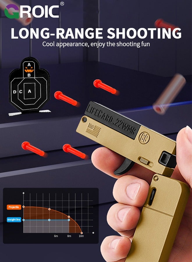 Folding Toy Pistol, Phone Model Hand Gun Toy, Card Gun with Soft Bullets Alloy Shooting Model Gun Toys, 1 Shell, 12 Soft Bullets, 1 target, Folding Blaster Toy Cool Gifts - Assassin Series