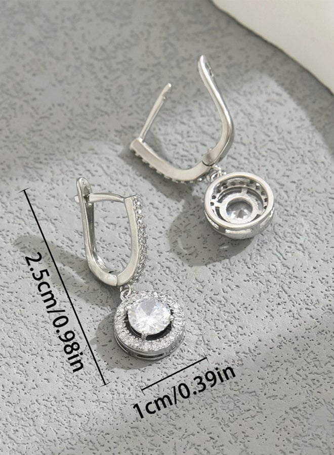 DAEVO Moissanite Drop Earrings 925 Silver Sparkling Jewelry for Women Perfect for Wedding & Formal Wear - Image 5