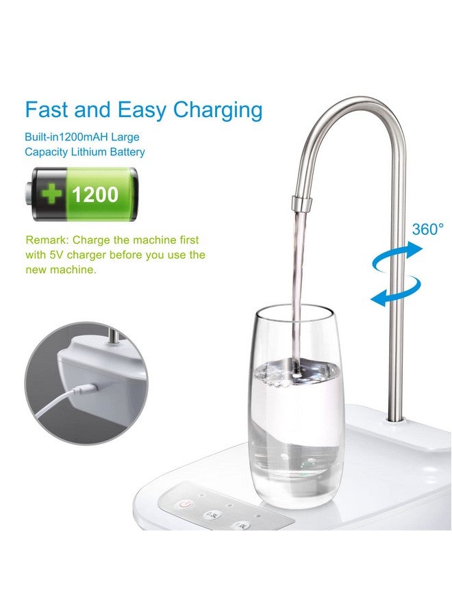 Water Dispenser 5 Gallon Water Bottle Pump Dispenser Water Pump for 5 Gallon Bottle - Electric Drinking Water Dispenser Pump Automatic Water Pump 5 Gallon (White)  - Image 3