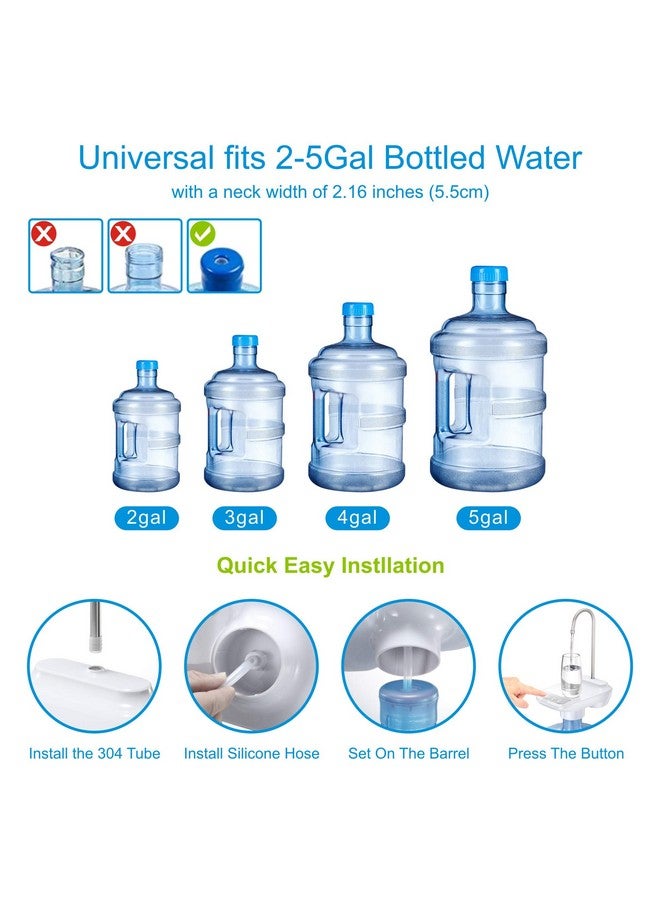 Water Dispenser 5 Gallon Water Bottle Pump Dispenser Water Pump for 5 Gallon Bottle - Electric Drinking Water Dispenser Pump Automatic Water Pump 5 Gallon (White)  - Image 4