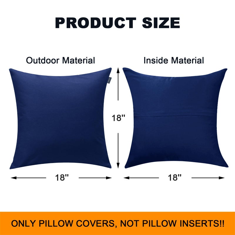 Thmyo 2 Pack 100% Cotton Solid Decorative Square Throw Pillow Covers DIY Throw Pillowcase Blank Sublimation Pillow Cases Heat Transfer Pillow Covers Cushion Covers for Couch(18x18 inch/45x45cm Blue) - Image 5