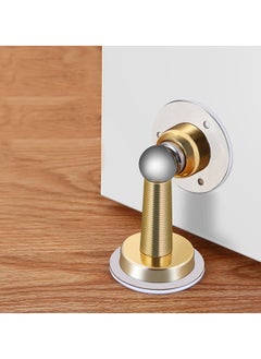 Generic 2 Pack Door Stop Gold Magnetic Stopper Stainless Steel with Adhesive No Need to Drill or Screw Mount Doorstop Catch Holder for Wall Floor Mounted  - Image 3
