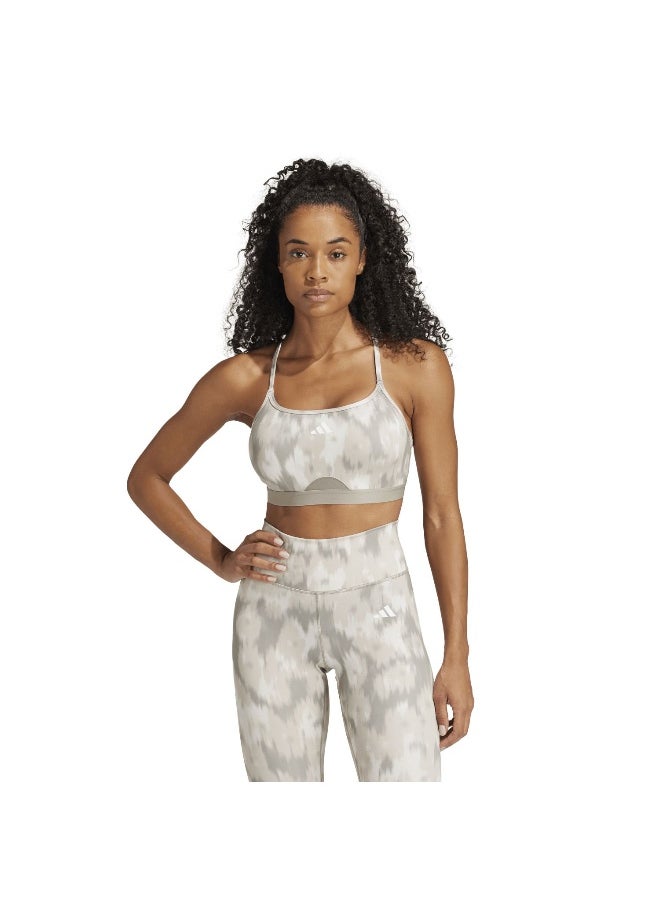 Adidas adidas Aer Ls Aop Bra Beige Training Bra 2XSB  - Image 4