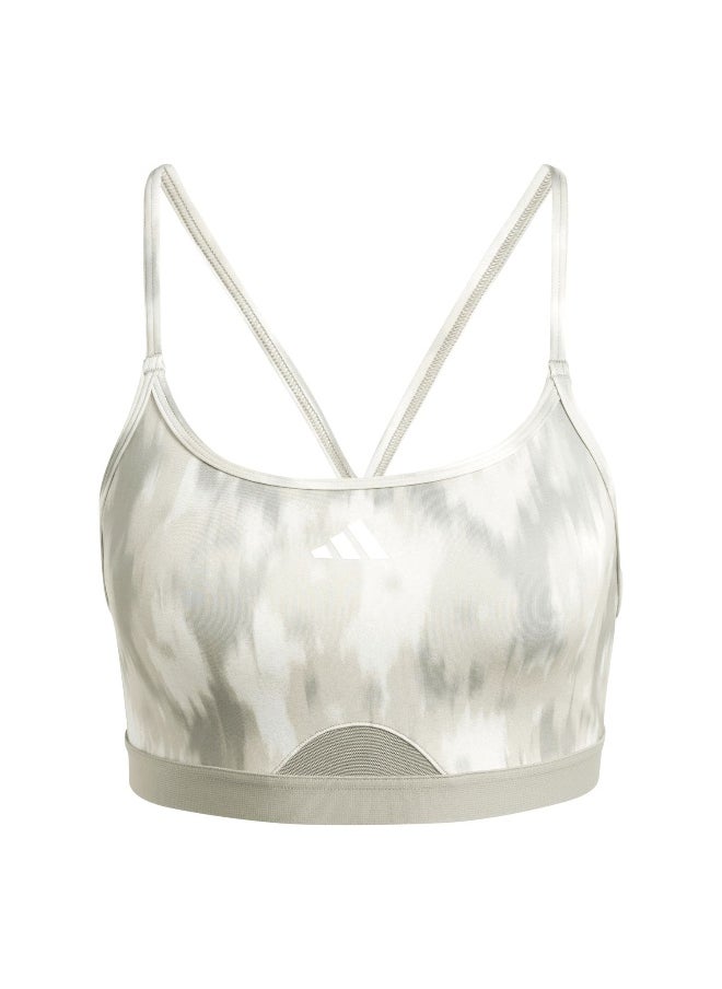 Adidas adidas Aer Ls Aop Bra Beige Training Bra 2XSB  - Image 2