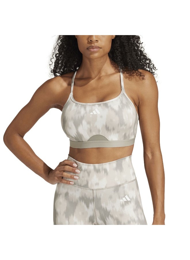 Adidas adidas Aer Ls Aop Bra Beige Training Bra 2XSB  - Image 5