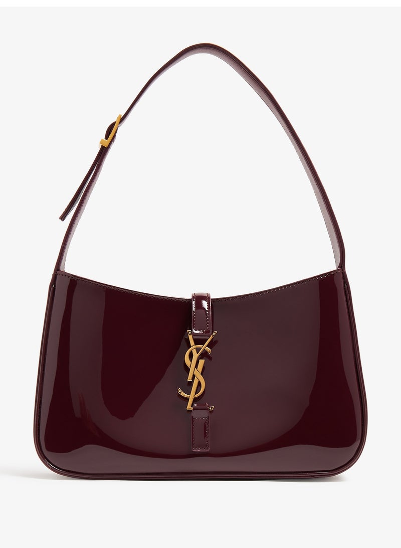 ایو سن لوران حقيبة هوبو جلدية نسائية من YSL Le 5 à 7، حقيبة توت نسائية، حقيبة كتف نسائية، حقيبة يد نسائية، حقيبة سفر نسائية، أحمر نبيذي لامع - Image 1