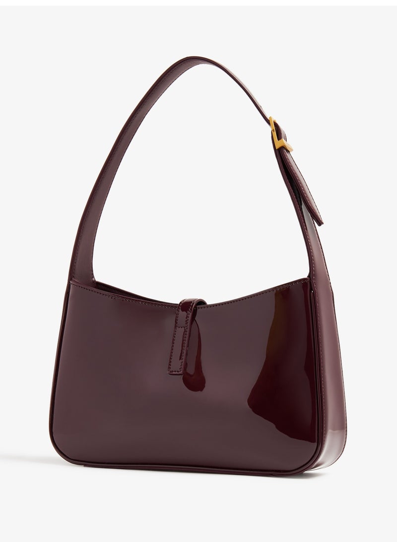 ایو سن لوران حقيبة هوبو جلدية نسائية من YSL Le 5 à 7، حقيبة توت نسائية، حقيبة كتف نسائية، حقيبة يد نسائية، حقيبة سفر نسائية، أحمر نبيذي لامع - Image 3