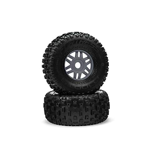 ARRMA 18 dBoots Fortress FrontRear 2433 PreMounted Tires 17mm Hex Gunmetal 2 ARA550069 - Image 1