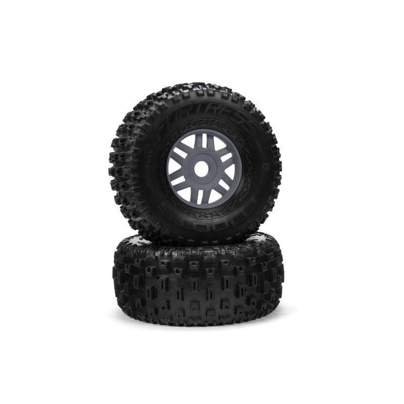 ARRMA 18 dBoots Fortress FrontRear 2433 PreMounted Tires 17mm Hex Gunmetal 2 ARA550069 - Image 3