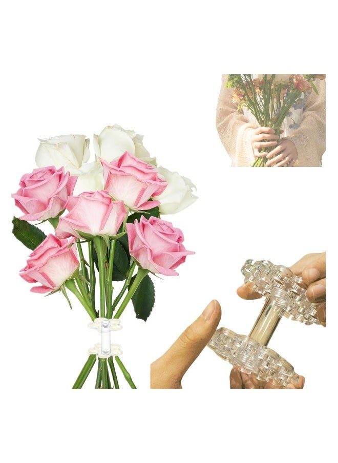 Universal Rotating Flower Arrangement Tool, 2024 New Spiral Flower Bouquet Twister, DIY Tool for Bouquets, Clear Spiral Ikebana Stem Holder, Spiral Flower Bouquet Tool for Home Decor (2 PCS)