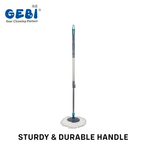 Gebi Aqua Bucket Spin Mop with 1 Microfiber Refill (Assorted Colours) (Plastic Spinner) - 1 pc - Image 4