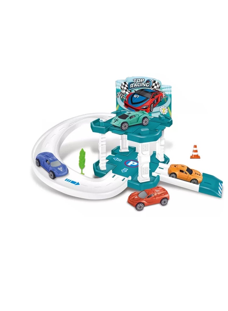 مجموعة ألعاب سيارة السكك الحديدية المنزلقة ممتعة تعليمية للأطفال - Image 1