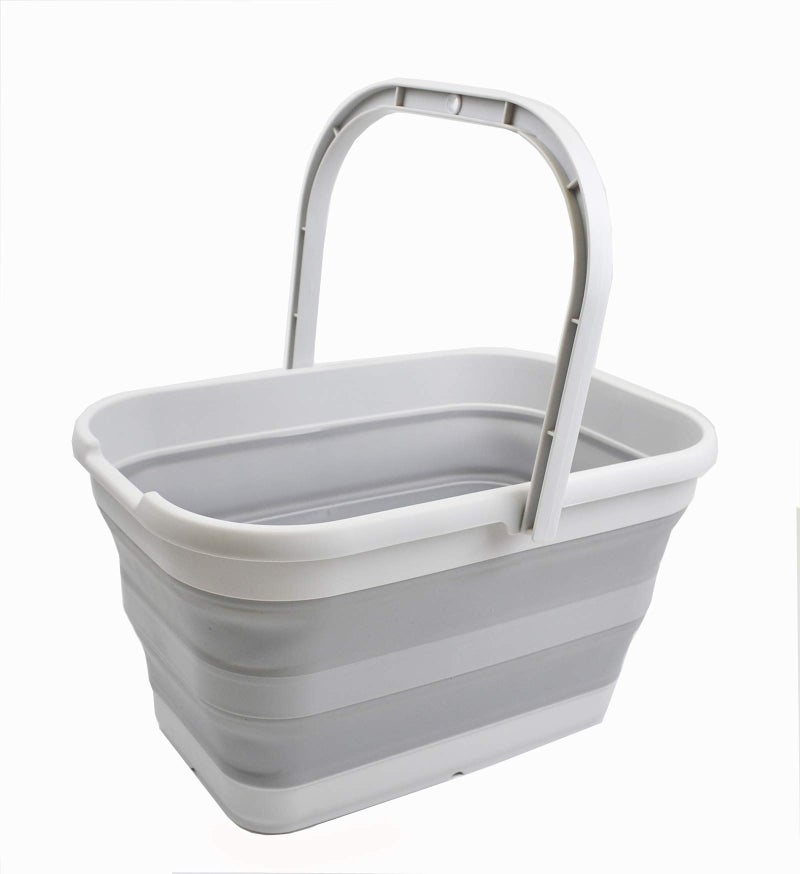 SAMMART 12L 317 Gallon Collapsible Rectangular Handy Bucket 1 Grey