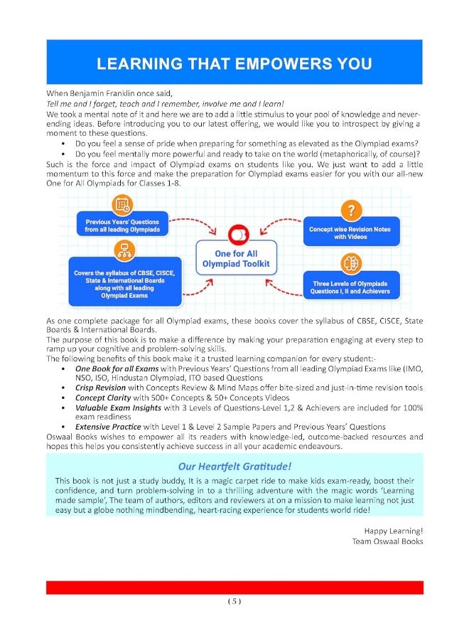 Oswaal One For All Olympiad Class 1 General Knowledge | Previous Years Solved Papers | For 2024-25 Exam  - Image 4