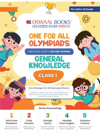 Oswaal One For All Olympiad Class 1 General Knowledge | Previous Years Solved Papers | For 2024-25 Exam - pzsku/ZC85502CFC6E994E0B1ABZ/45/1749822714/6982a392-1c3e-47ba-9e28-affeca380f90