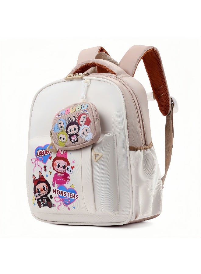 LABUBU Cute Kindergarten School Bag, Rabu School Bag, Cartoon 3-5 Years Old Trendy Children's Backpack, Contrast Color Children's Backpack 33*26*12CM - Image 1