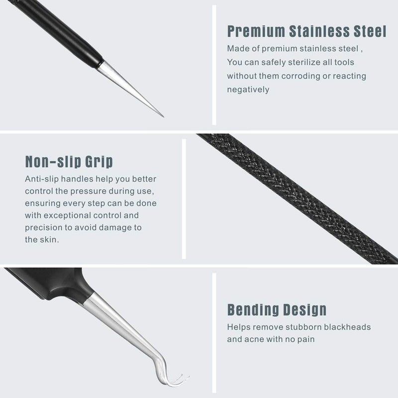 Tomata Blackhead Remover Pimple Popper Tool Kit - (6 Piece Kit) - Professional Stainless Pimples Comedone Extractor Removal Tool - Image 4