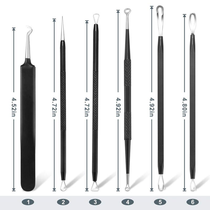 Tomata Blackhead Remover Pimple Popper Tool Kit - (6 Piece Kit) - Professional Stainless Pimples Comedone Extractor Removal Tool - Image 3