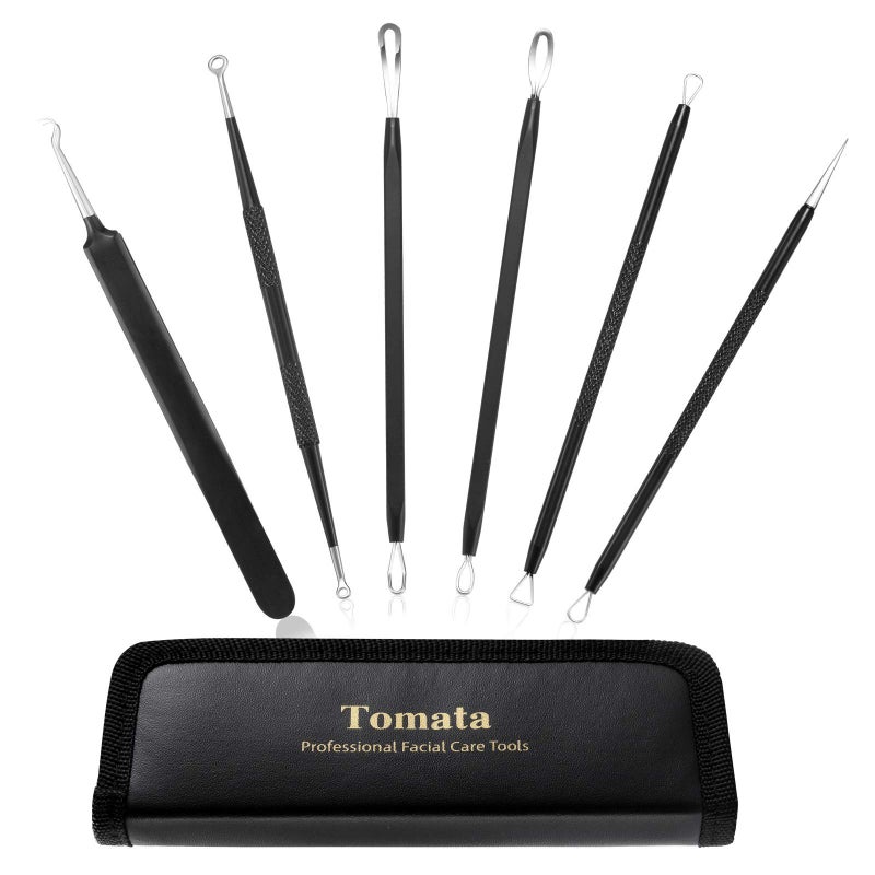 Tomata Blackhead Remover Pimple Popper Tool Kit - (6 Piece Kit) - Professional Stainless Pimples Comedone Extractor Removal Tool - Image 1