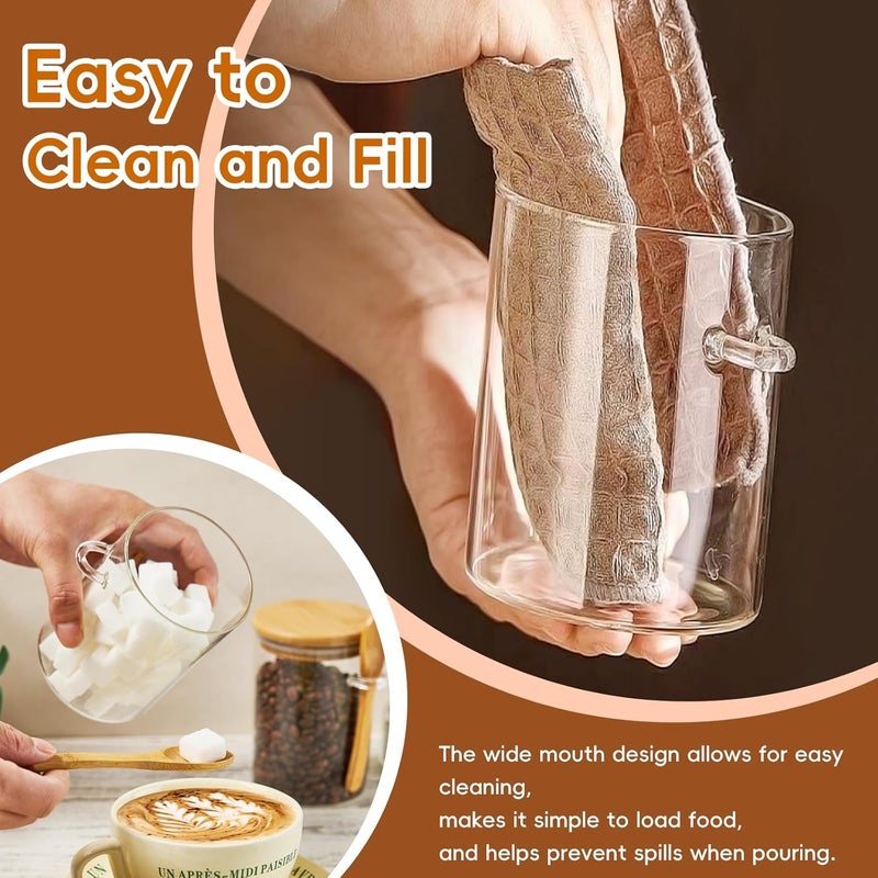 OneDream Glass Sugar Container with Spoon - 1 Pack 15oz Glass Jars with Bamboo Lid and Spoon, Bamboo Lid Storage Jar Containers for Coffee Beans, Spice, Brown Sugar, Tea, Flour, Nuts, Candy, Salts and More - Image 4