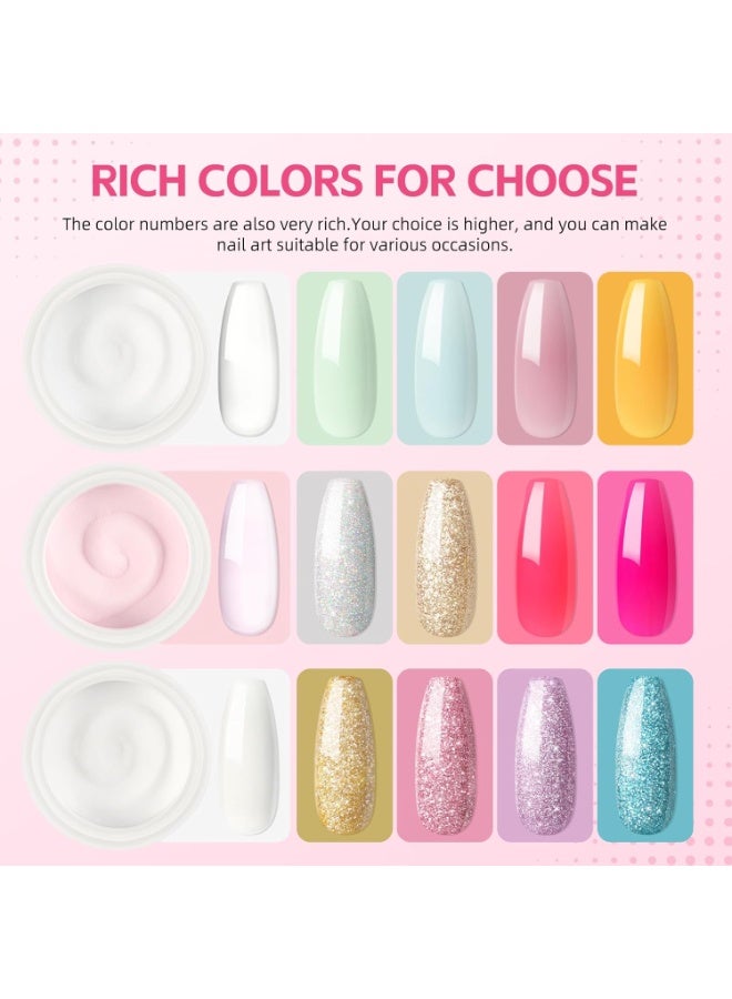 Bukela Acrylic Nail Kit for Beginners with Everything Nails Kit Acrylic Set with Drill and U V Light Professional Glitter Powder Decorations Rhinstones DIY Gifts for Women - Image 3