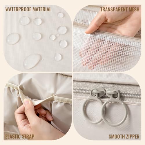 MAYCREATE® Bra Organizer Bra Pouch for Women, Collapsible Lingerie Travel Organizer Pouch, Socks Bra Bags Storage, Undergarments Organizer for Travel for Socks, Underwear (Multi Layer, with Handle) - Image 4