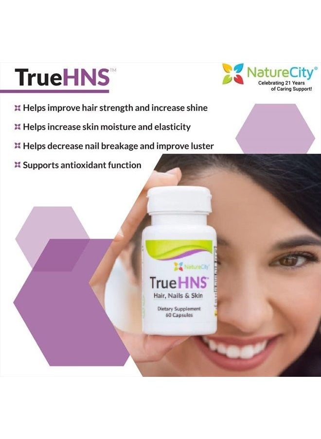NatureCity - True-HNS Hair Skin Nail Cynatine Keratin Supplement - Hair Skin & Nails Support 60 Veggie Capsules - Image 1
