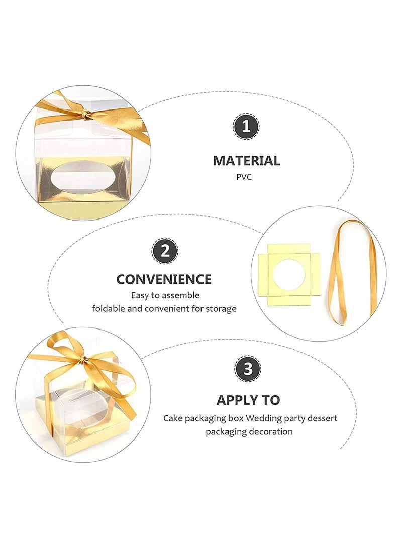 10x10x10cm Film Covered Clear Cube Wedding Favour Boxes PVC Transparent Cube Gift Boxes for Candy Chocolate  12PC - Image 5