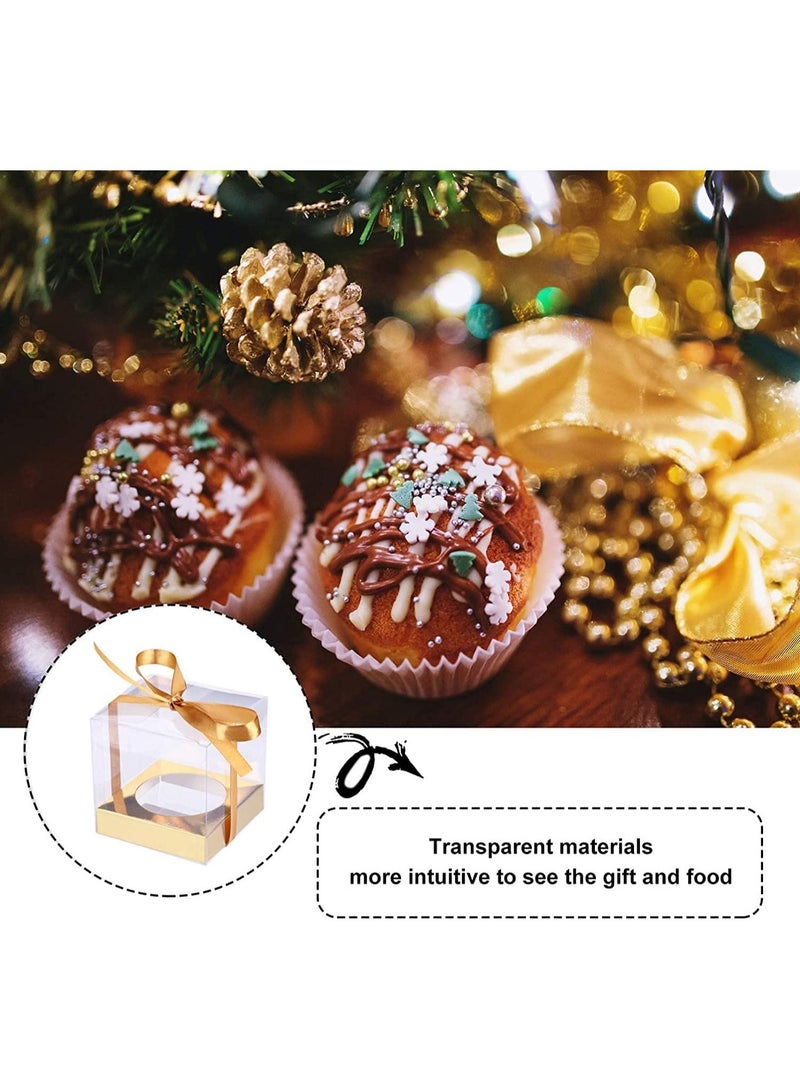 10x10x10cm Film Covered Clear Cube Wedding Favour Boxes PVC Transparent Cube Gift Boxes for Candy Chocolate  12PC - Image 3