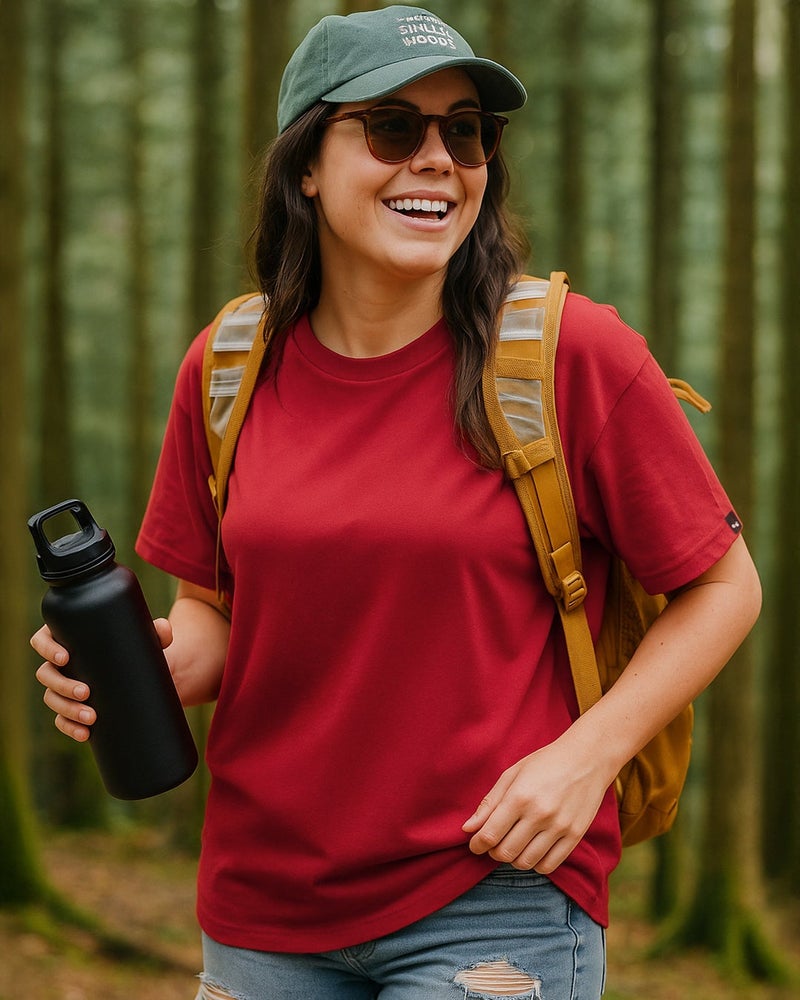 bewakoof Women's Salsa Red Oversized T-shirt - Image 2
