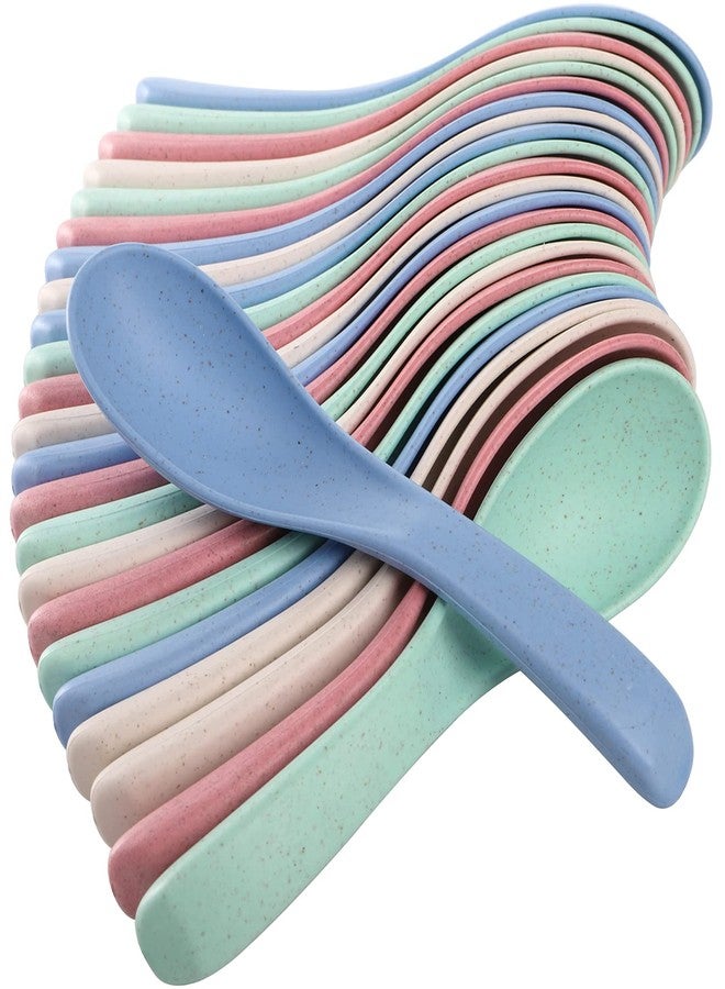 وويوت مجموعة ملاعق شوربة من قش القمح من WUWEOT، عبوة من 24 ملعقة، 6 بوصات، ملاعق طعام ملونة غير قابلة للكسر، ملاعق عشاء وحبوب، آمنة للاستخدام في الميكروويف وغسالة الصحون - Image 1