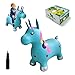 Hot Max HotMax Unicorn Bouncy Horse Toys for 2 Year Old Girl Toddlers Bouncing Animals Ride on Rubber Jumping Toys for Baby Girl or Boy 1st Birthday Gift for 2 3 4 Year Old Blue Unicorn - Image 4