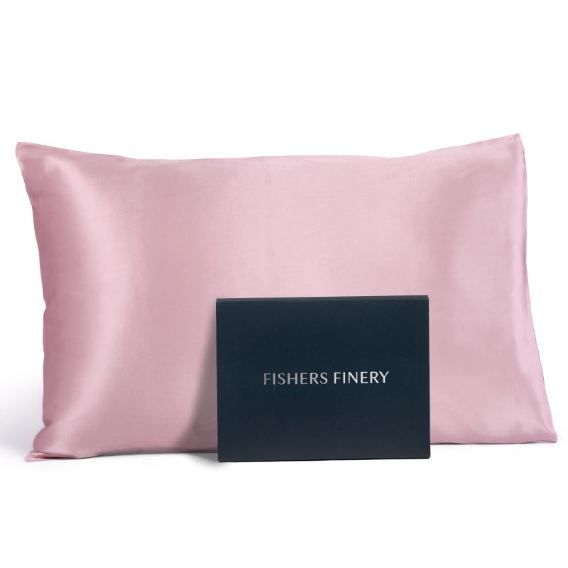 Fishers Finery Fishers Finery 19mm 100% Pure Mulberry Silk Pillowcase  Good Housekeeping Quality Tested (English Rose  K)  - Image 1